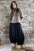 Tasha Cushion Cotton Driftwood Bloom Pant Black